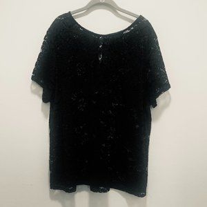 Who What Wear- Black Lace Layering Top- Size 3X